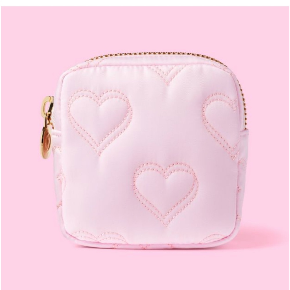 NWT Quilted Hearts Mini Square Pouch - Stoney Clover Lane x Target Light Pink